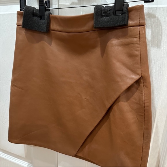 Michelle Mason Brown Leather Skirt (LIKE NEW) - Picture 7 of 10